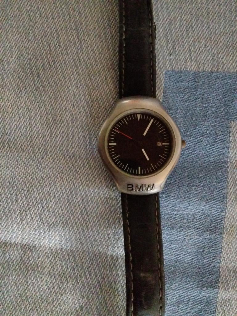BMW Polshorloge - Gebruikt met Leren Band, Sieraden, Tassen en Uiterlijk, Staal, Polshorloge, Ophalen of Verzenden, Leer
