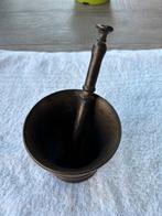 Oude bronzen vijzel.  Voorzien van een patina., Ophalen of Verzenden, Brons