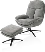 nieuwe relex Fauteuil+Poef, stof grijs, Draai+Kantelbaar H&H, Ophalen, Nieuw, Stof, 50 tot 75 cm