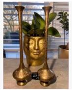 2 x messing koperen vazen, oosters, 23 cm hoog, Ophalen of Verzenden