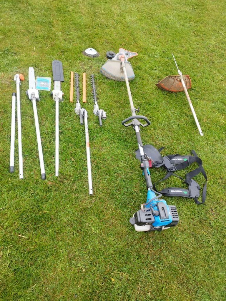 HBM 52cc 5-in-1 Benzine Tuingereedschap Set, Tuin en Terras, Bosmaaiers, Gebruikt, Benzine, 30 tot 50 cm, Ophalen of Verzenden