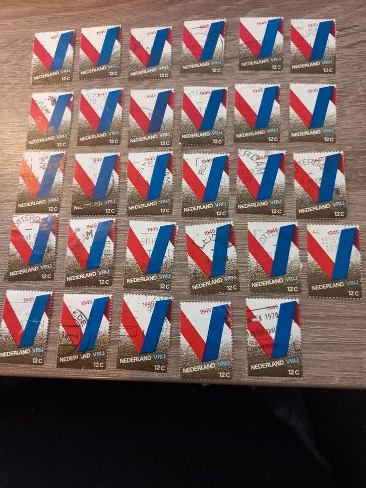 Nederland Vrij 1945 postzegels, Postzegels en Munten, Postzegels | Nederland, Gestempeld, Na 1940, Ophalen of Verzenden