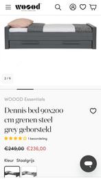 Woods bed Dennis grijs, Ophalen, 90 cm, Eenpersoons, Zo goed als nieuw