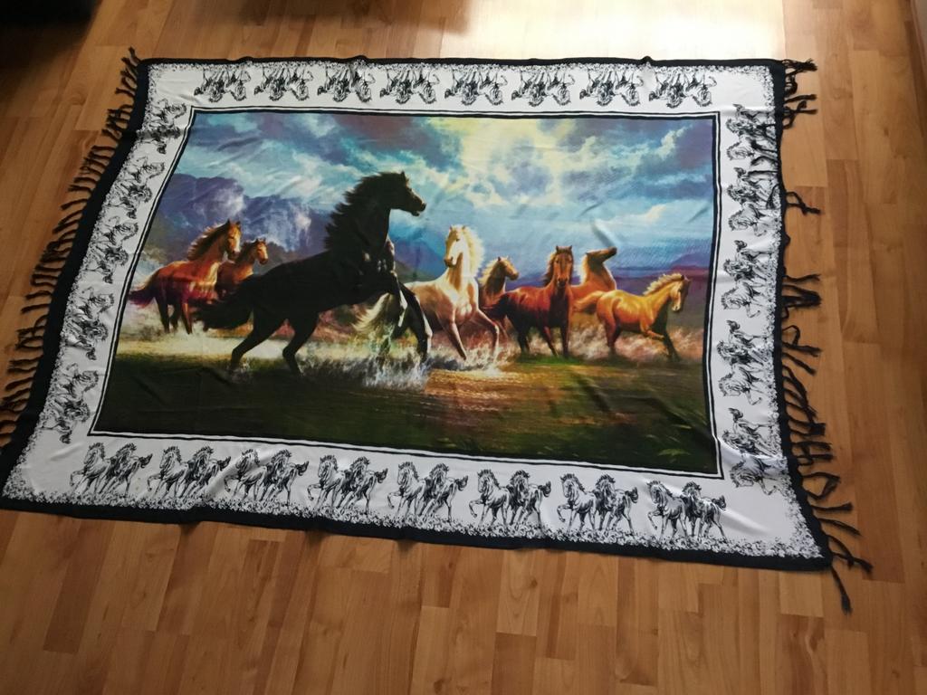 Batik kleed  met parden motif, Ophalen of Verzenden, Zo goed als nieuw, Rechthoek