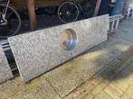Granieten aanrechtblad met ronde spoelbak, Ophalen, Gebruikt, 200 cm of meer, Minder dan 100 cm