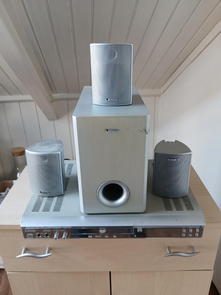 Lenco CD-recorder met booster en 3 boxjes, Ophalen, Gebruikt, Overige merken, Overige spelers