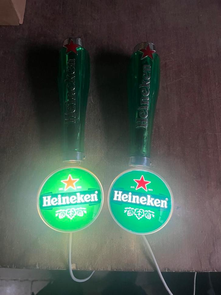 Heineken Taphendels met Verlichting (2 stuks), Witgoed en Apparatuur, Thuistaps, Zo goed als nieuw, Overige merken, Ophalen of Verzenden