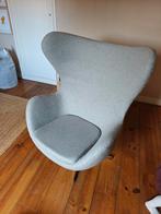 Design fauteuil Egg chair stijl – draaifauteuil grijs, Huis en Inrichting, Fauteuils, Ophalen, Egg chair, 75 tot 100 cm, Zo goed als nieuw