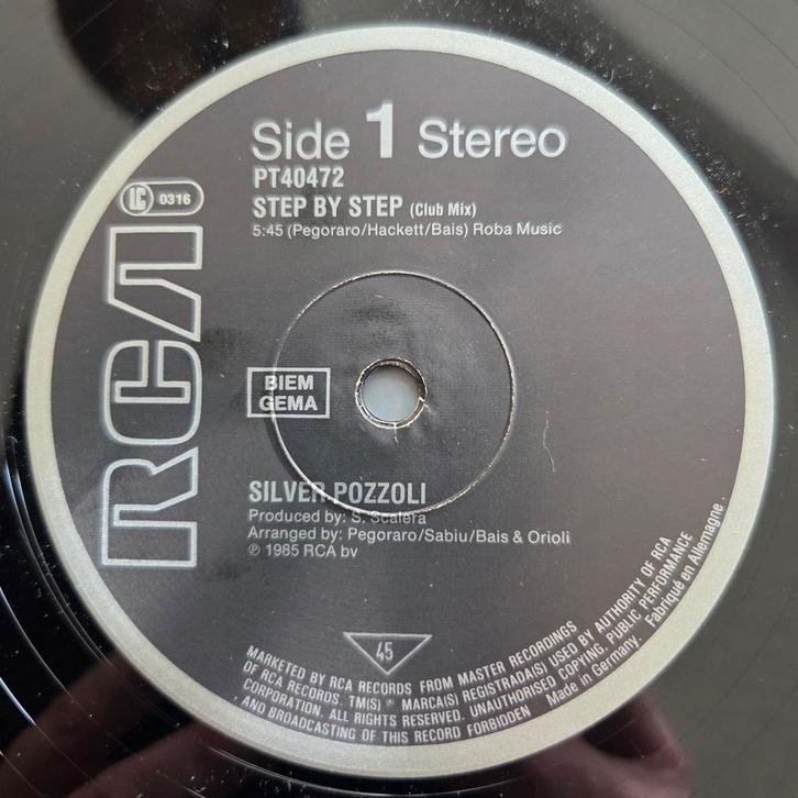 Silver Pozzoli - Step By Step, 12" Maxi Single, Cd's en Dvd's, Vinyl Singles, Gebruikt, Maxi-single, 12 inch, Ophalen of Verzenden