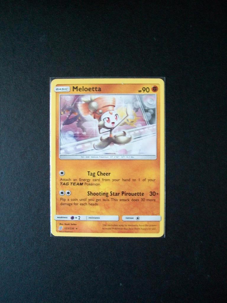 9102: nieuwe pokemonkaart MELOETTA HP 90 (123/236) 2019, Verzenden, Nieuw, Losse kaart