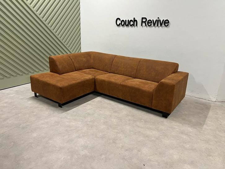 GRATIS LEVERING Microleer Hoekbank 255x180 REFURBISHED, Huis en Inrichting, Banken | Bankstellen, Zo goed als nieuw, Vierpersoons of meer