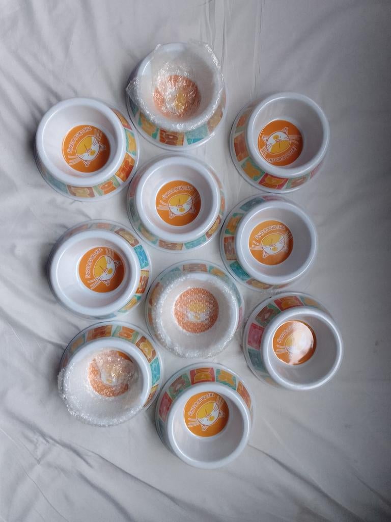 Partij van 10 katten voer/waterbakjes, Dieren en Toebehoren, .., Nieuw, ..., Ophalen of Verzenden