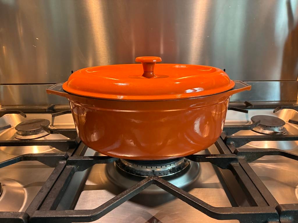 NIEUWSTAAT franse gietijzeren braadpan / verzenden kan, Huis en Inrichting, Ophalen of Verzenden, Zo goed als nieuw, Gietijzer