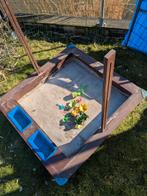 Zandbak met deksel/dak, speelgoed en zand, Kinderen en Baby's, Speelgoed | Buiten | Zandbakken, Ophalen, Gebruikt