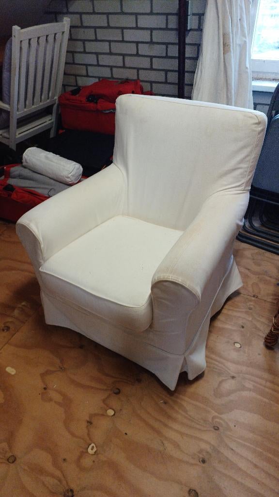 EKTORP JENNYLUND fauteuil (IKEA) - wit, Huis en Inrichting, Ophalen, Gebruikt, Wit, EKTORP IKEA