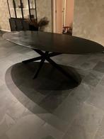 eettafel zwart ovaal met spindelpoot, Gebruikt, 100 tot 150 cm, Industrieel modern, 200 cm of meer