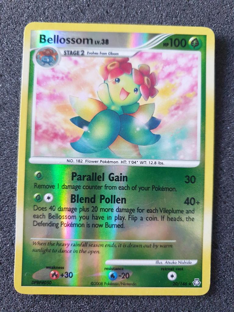 Pokémon kaart Bellossom Lv.38 reverse #20 Legends Awakened, Ophalen of Verzenden, Gebruikt, Losse kaart