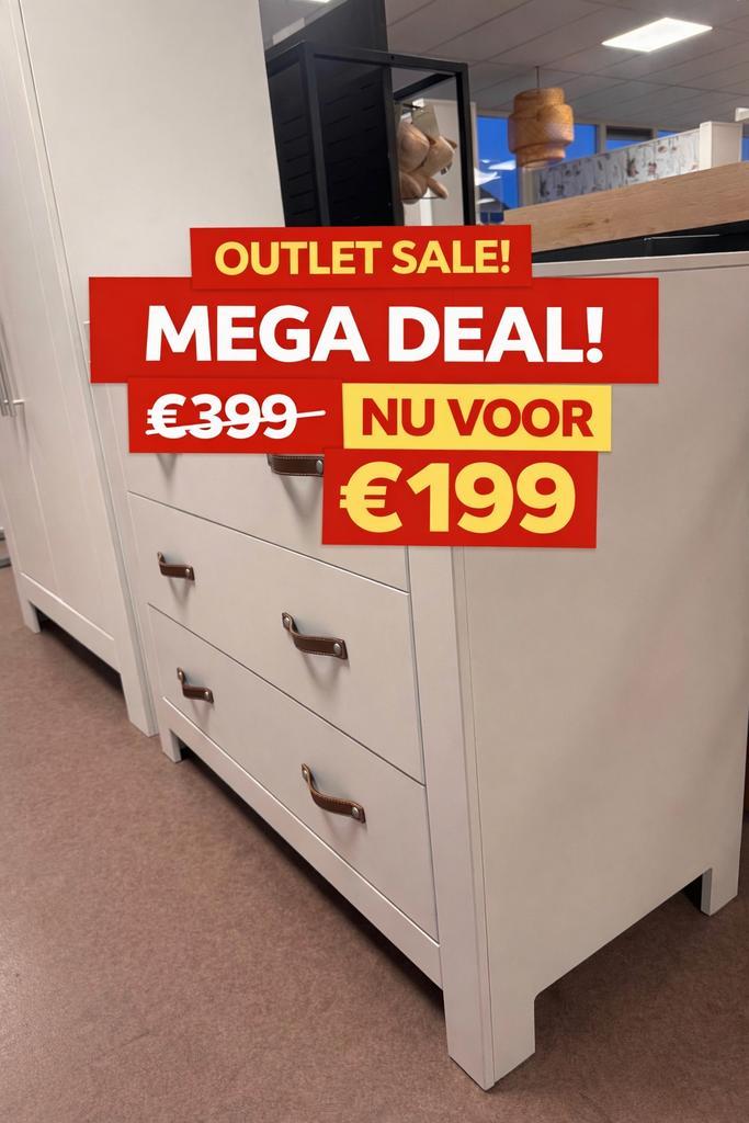 Bopita baby Commode Lucca OUTLET, Kinderen en Baby's, Kinderkamer | Commodes en Kasten, Nieuw, Commode, 90 tot 105 cm, 100 cm of meer