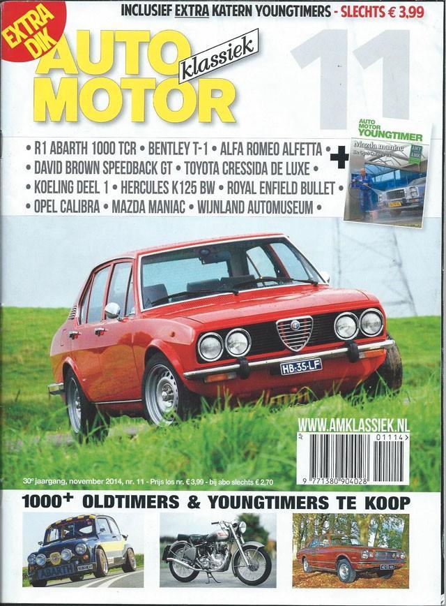 AMK 11 2014: Alfa Alfetta - Opel Calibra - Fiat 600 1000 TCR, Boeken, Auto's | Folders en Tijdschriften, Gelezen, Algemeen, Ophalen of Verzenden