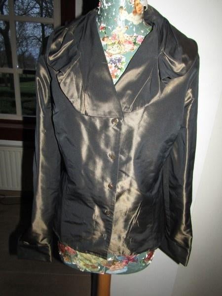 D111 René van der Wijck mt 40 blouse jasje koper bruin, Maat 38/40 (M), Bruin, Verzenden, René van der Wijck