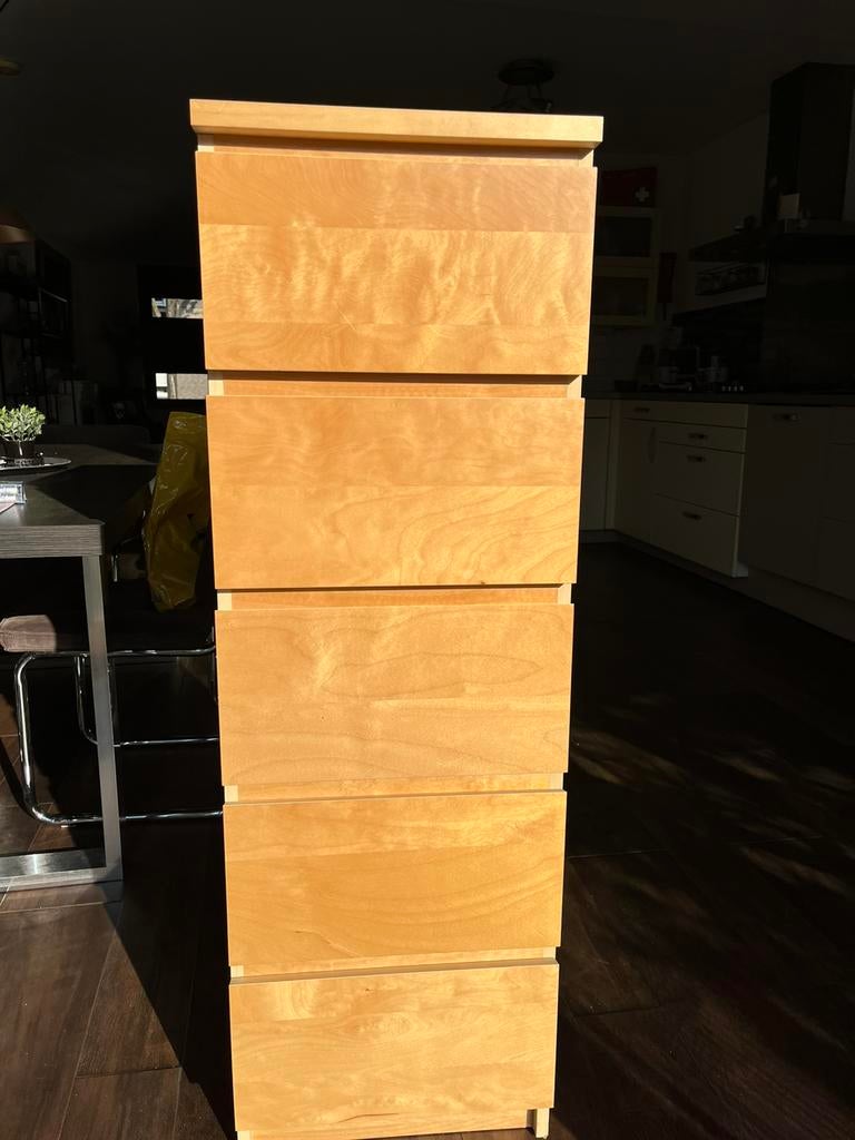 Ikea malm ladekast eiken, Ophalen, 5 laden of meer, 100 tot 150 cm, Zo goed als nieuw