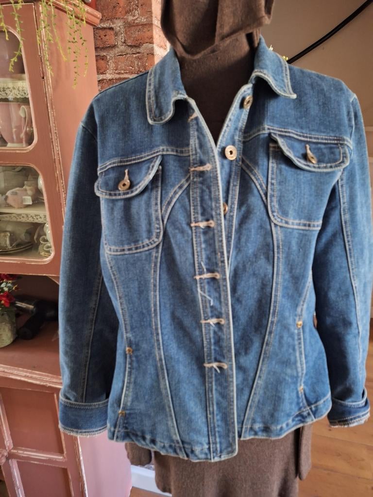 Spijkerjas jas xl, Ophalen of Verzenden, Zo goed als nieuw, Maat 46/48 (XL) of groter, Blauw