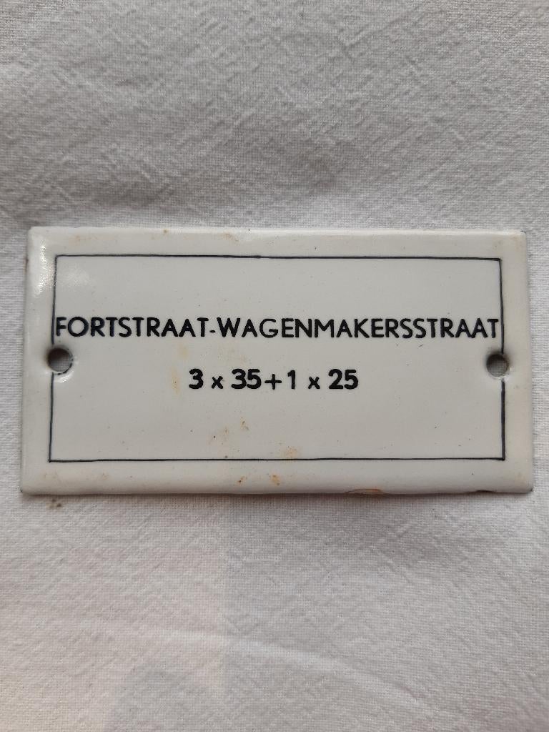 emaille bord bordje uit oude elektrischieteitskast, Antiek en Kunst, Antiek | Emaille, Ophalen of Verzenden