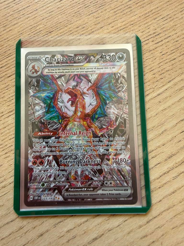 Pokémon Kaart Charizard ex Tera 223/197 Obsidian Flames, Verzenden, Zo goed als nieuw, Losse kaart