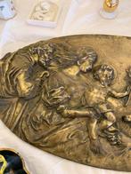 Bronzen Plaquette met Religieuze Voorstelling, Ophalen of Verzenden, Brons