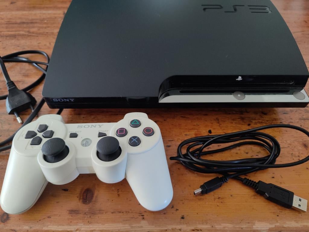 PlayStation 3 met witte controller, Ophalen, Met 1 controller, Slim