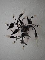 Mooie plafondlamp met bladeren, Ophalen of Verzenden, Gebruikt, Glas, Vintage