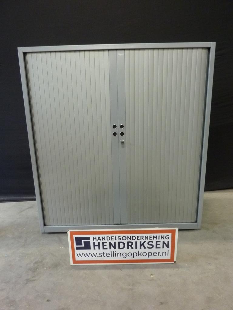 Prima Gispen roldeurkast / kantoorkast + slot 120x47x128cm, Gebruikt, 100 tot 150 cm, Design, Ophalen of Verzenden