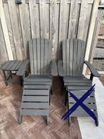2x Bear Chairs Adirondack stoelen met voetenbankje en tafel, Tuin en Terras, Tuinstoelen, Ophalen, Zo goed als nieuw, Kunststof