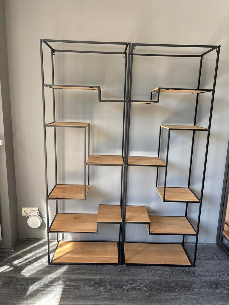 Industriële Vakkenkast - 2x B60xH170xD32, Huis en Inrichting, Kasten | Boekenkasten, Ophalen, Met plank(en), Gebruikt, 50 tot 100 cm