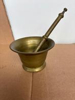 Antieke Spaanse messing gegoten vijzel, Antiek en Kunst, Ophalen of Verzenden, Brons