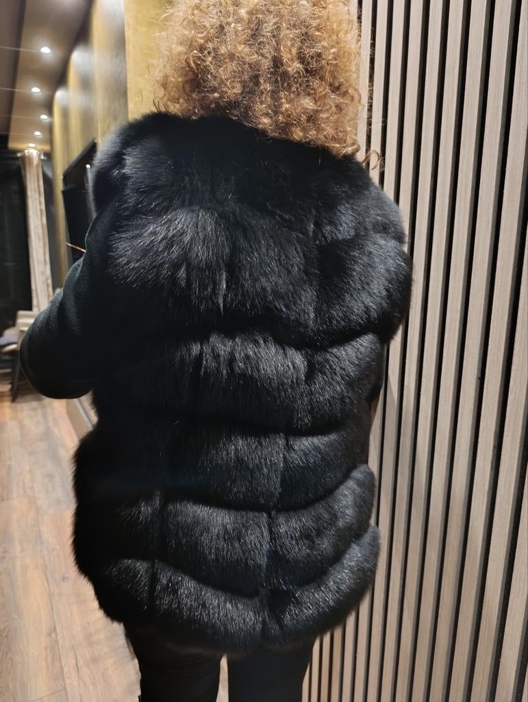 Bont vest zwart., Kleding | Dames, Bodywarmers, Maat 38/40 (M), Zwart, Nieuw, Ophalen of Verzenden