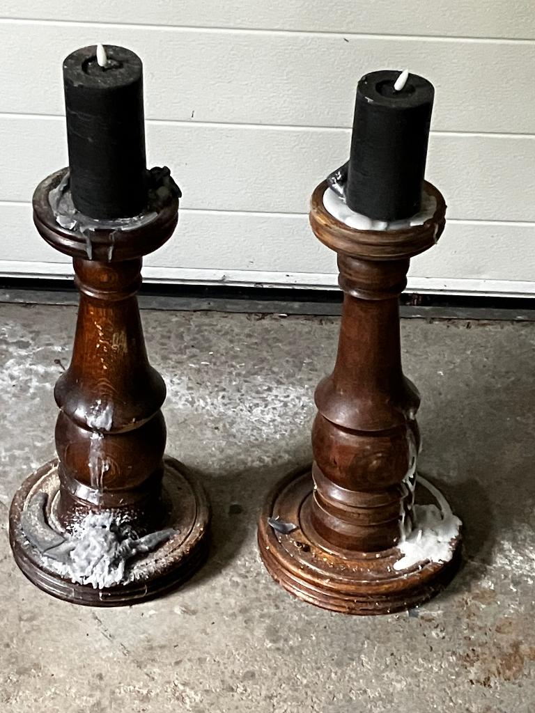 Kandelaars, Ophalen, Gebruikt, Kandelaar, Hout