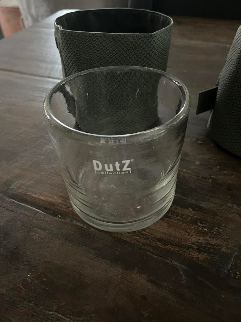 Dutz windlichten met Zusss decoratiehouders, Huis en Inrichting, Ophalen of Verzenden, Zo goed als nieuw, Groen, Glas
