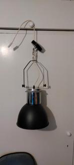 Zwarte hanglamp met metalen details, Ophalen of Verzenden