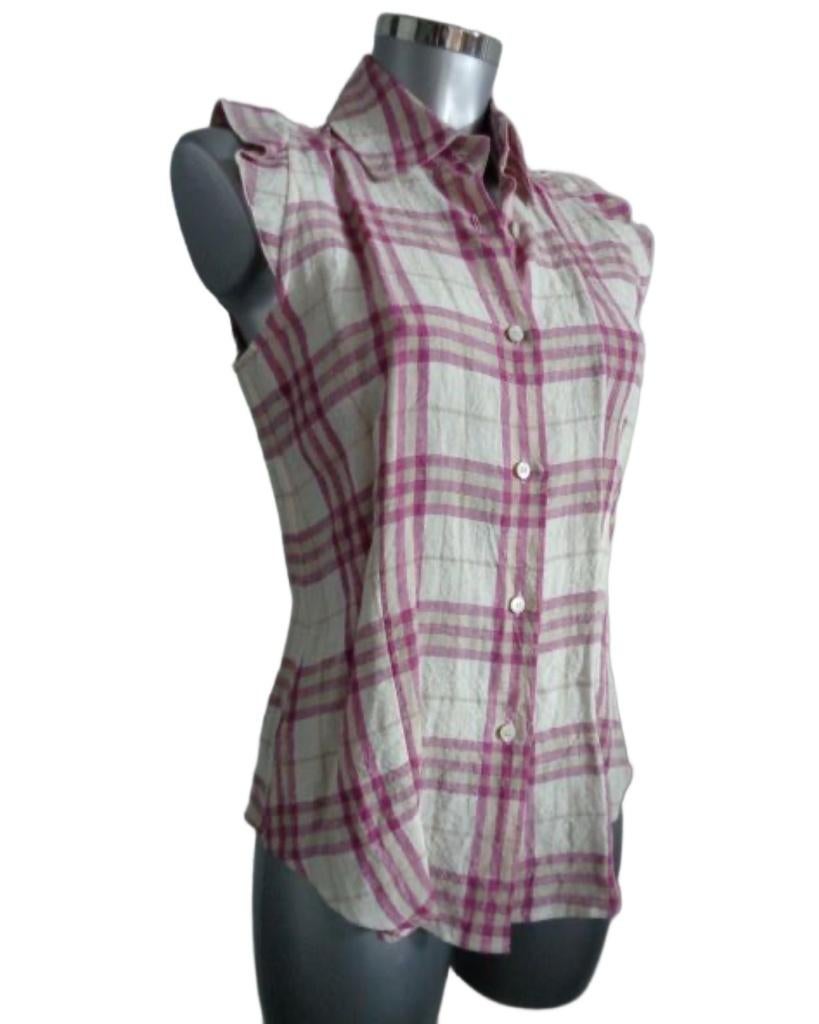 Burberry London 100% linnen blouse, medium, NIEUW, kaartje, Maat 38/40 (M), Nieuw, Ophalen of Verzenden, Burberry