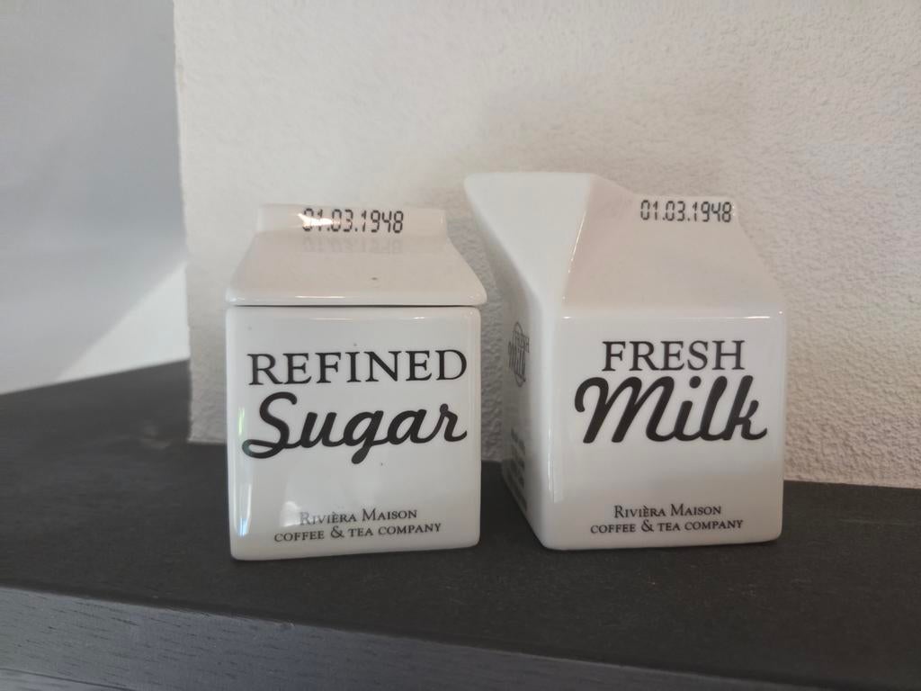 Riviera Maison suiker en melk setje - Zo goed als nieuw, Huis en Inrichting, Ophalen