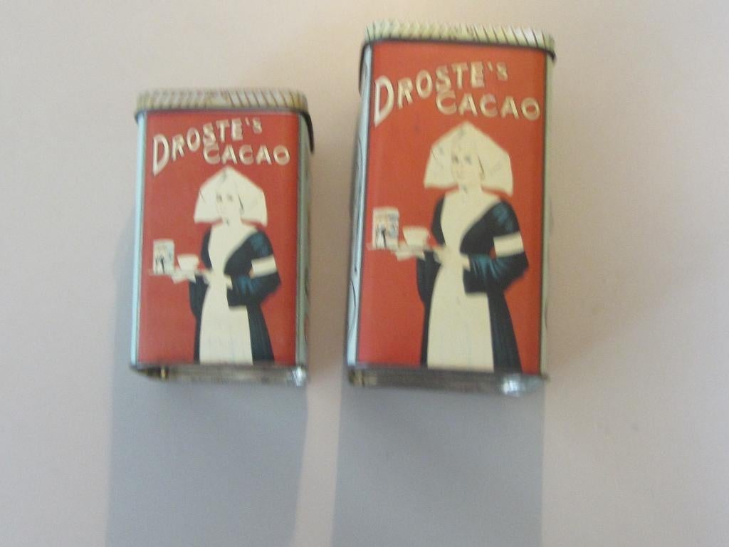 2 blikjes Droste Cacao antiek, Ophalen of Verzenden, Gebruikt, Overige, Droste