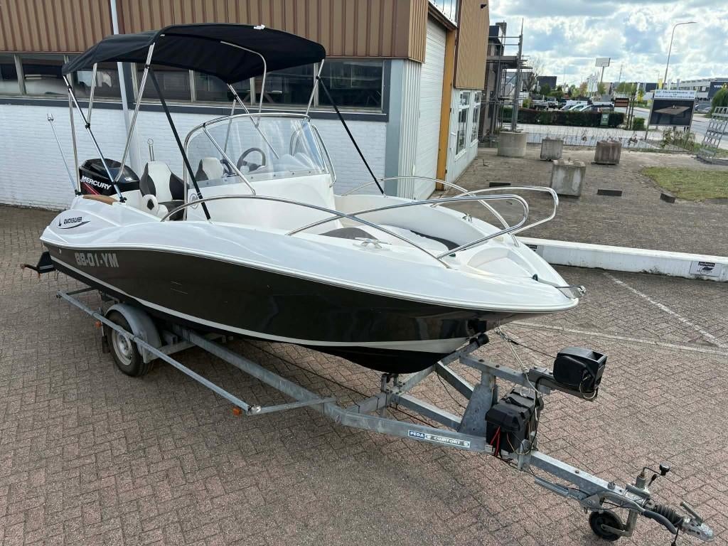 Quicksilver 555 Commander & Mercury 90 pk 4 takt evt trailer, 70 pk of meer, Gebruikt, Ophalen of Verzenden, 3 tot 6 meter