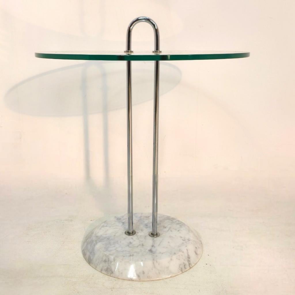 Bijzettafel 70s Italiaans design Magistretti mid century, 45 tot 60 cm, Minder dan 55 cm, Rond, Ophalen of Verzenden