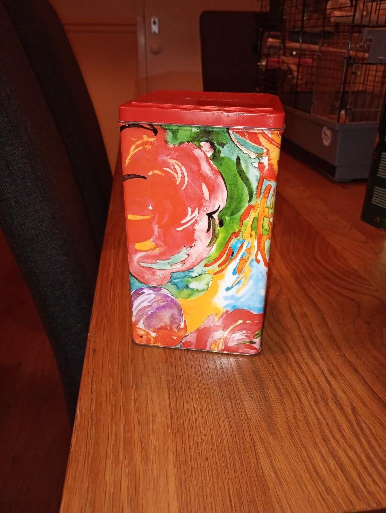 Verzamel blik Bolletje rood bloemen, Ophalen of Verzenden, Gebruikt, Overige, Bolletje