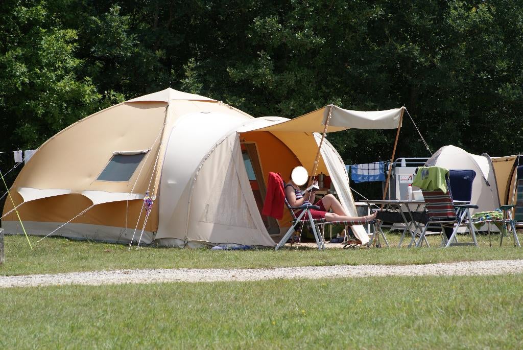 Karsten 350 Opblaastent + Inventaris => Kampeerklaar!!, Caravans en Kamperen, Tenten, Ophalen, Gebruikt, Tot en met 4