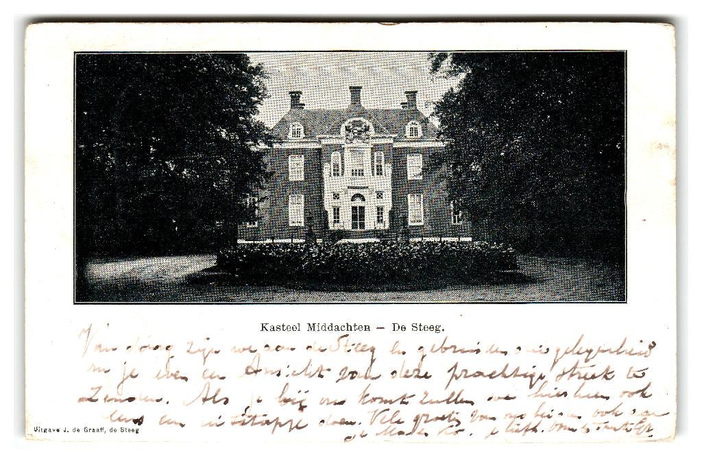 De Steeg, Kasteel Middachten, Verzenden, Voor 1920, Gelopen, Gelderland