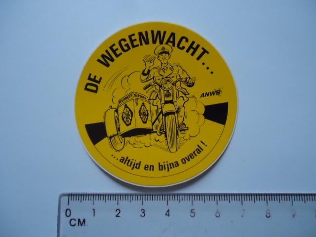 sticker oud ANWB Wegenwacht WW zijspan strip motorfiets, Verzenden, Zo goed als nieuw, Bedrijf of Vereniging