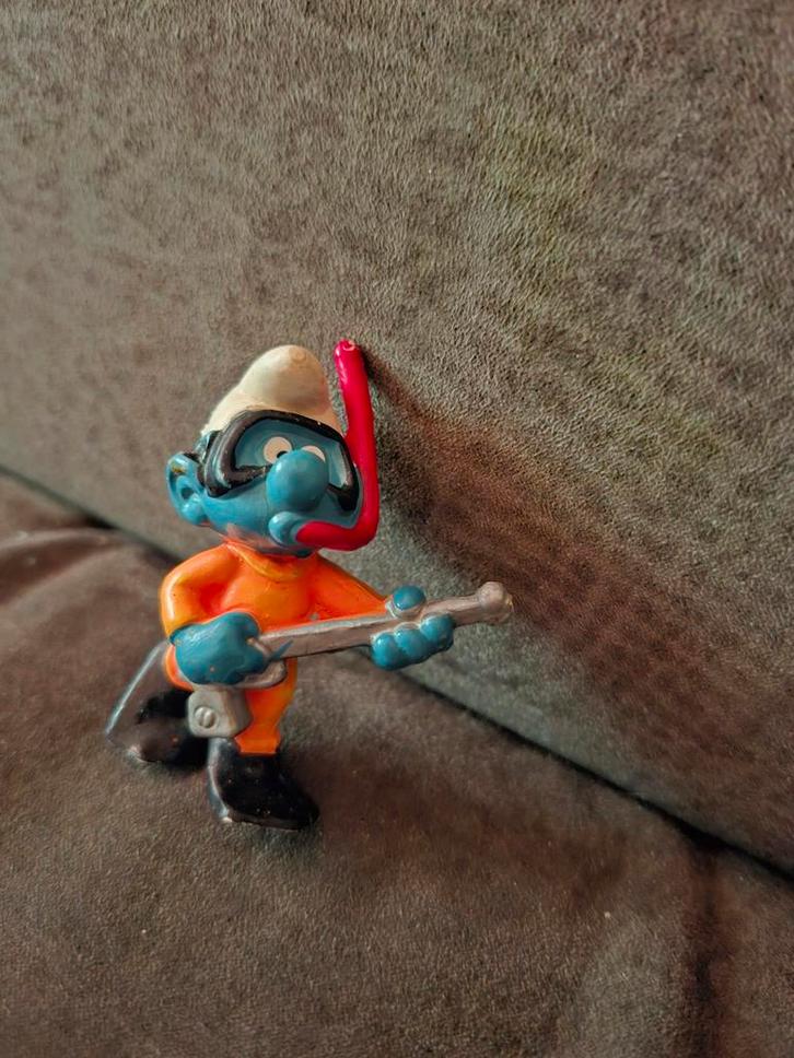Smurf Duiker met Harpoen - Vintage Figuurtje, Verzamelen, Smurfen, Ophalen of Verzenden