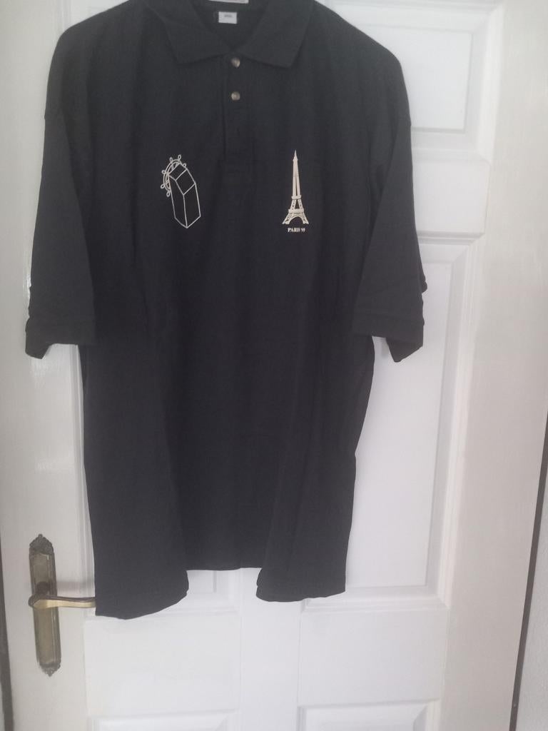 Zwart poloshirt xl met Eiffeltoren opdruk, Ophalen of Verzenden